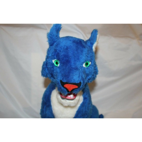 Vintage Rushton Rubber Face University Of Kentucky Wildcat Plush Blue Cat Lion - Picture 3 of 10